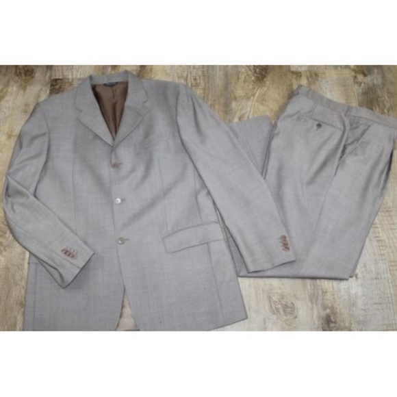 TOMBOLINI ITALY Mens Light Brown Merino Wool Suit - Picture 1 of 8